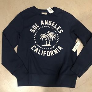 SOL ANGELES Palm Pullover Navy Mens Size L
